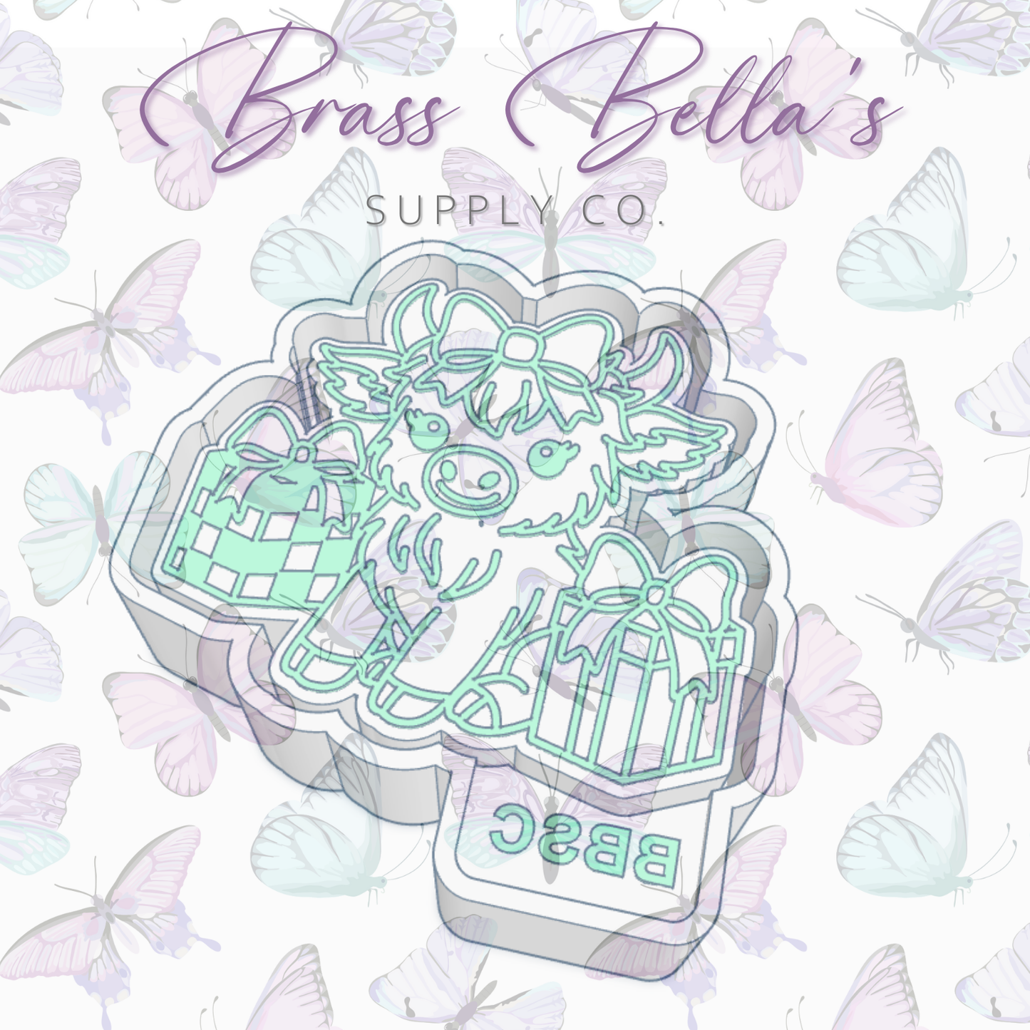 Highland w/ Bow & Gifts - Freshie Mold