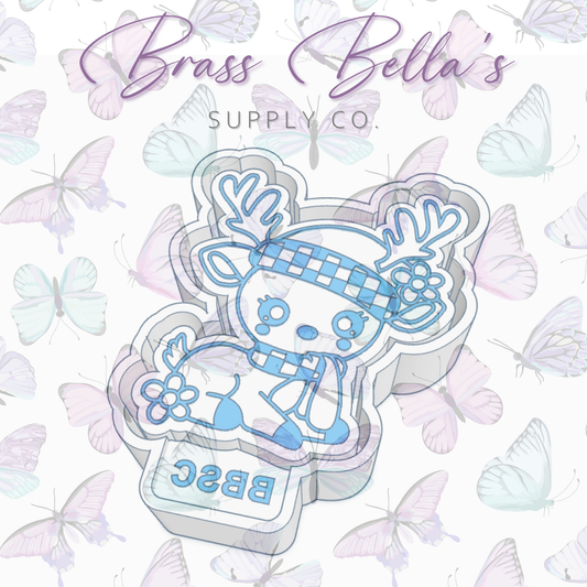 Kawaii Reindeer w/ Checkered Hat - Freshie Mold