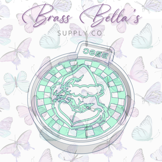 Mean Green One - Checkered Circle - Freshie Mold