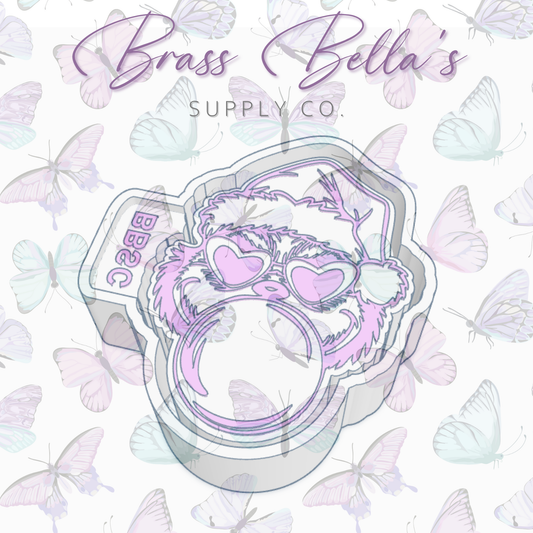 Mean Green One Blowing Bubble w/ Heart Sunglasses - Freshie Mold