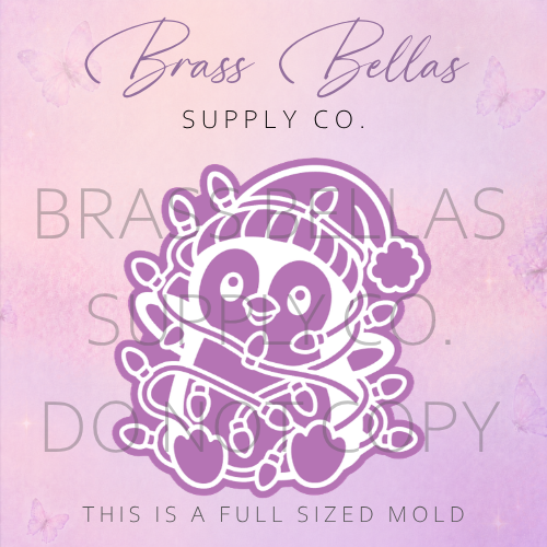 Penguin Wrapped in Christmas Lights - Freshie Mold