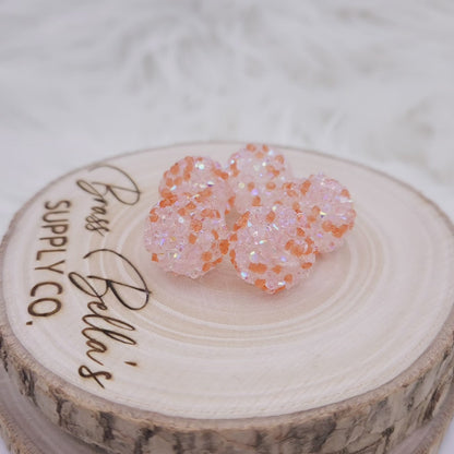 16mm - Sugar Bead - Tangerine & Clear