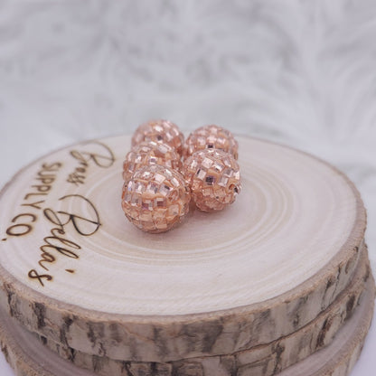 16mm - Rhinestone Discoball - Rose Gold