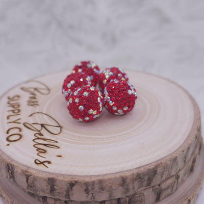 16mm - Glass Rhinestone - Crimson & Clear AB