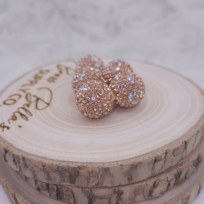 16mm - Glass Rhinestone -Rose Gold & Clear AB