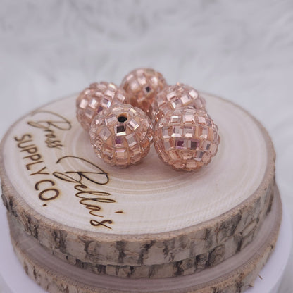 20mm - Rhinestone Discoball - Rose Gold