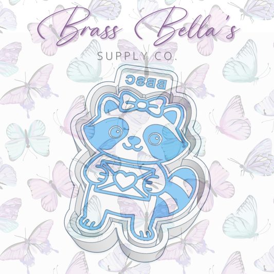 Raccoon Holding Love Letter - Freshie Mold