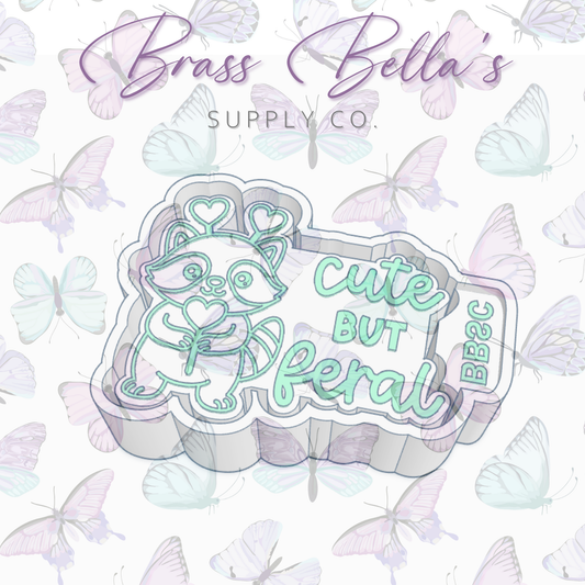 Raccoon w/ Heart Headband - Cute but Feral - Freshie Mold