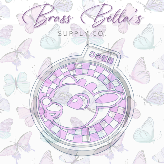 Red Nosed Reindeer - Checkered Circle - Freshie Mold