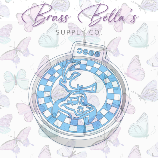 Reindeer Dog - Checkered Circle - Freshie Mold