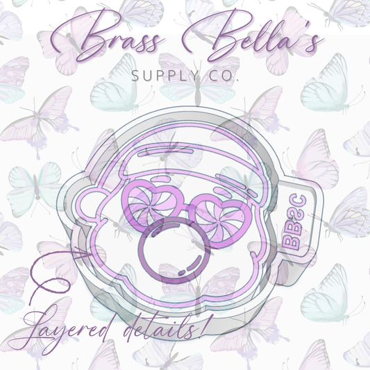 Santa w/ Peppermint Sunglasses & Bubble - Freshie Mold