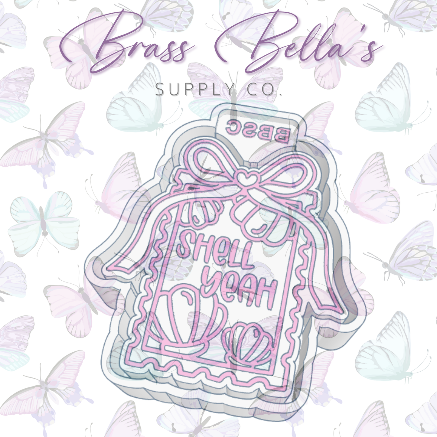 Shell Yeah Stamp w/ Bow - Freshie Mold