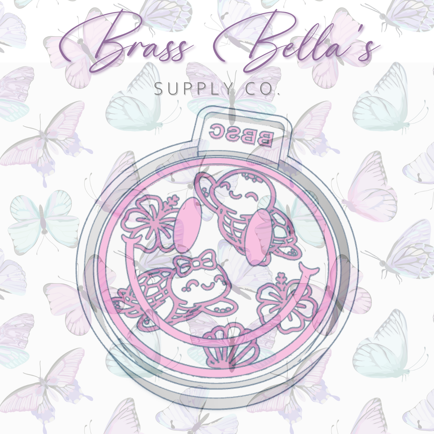 Smiley - Sea Turtles and Hibiscus - Freshie Mold