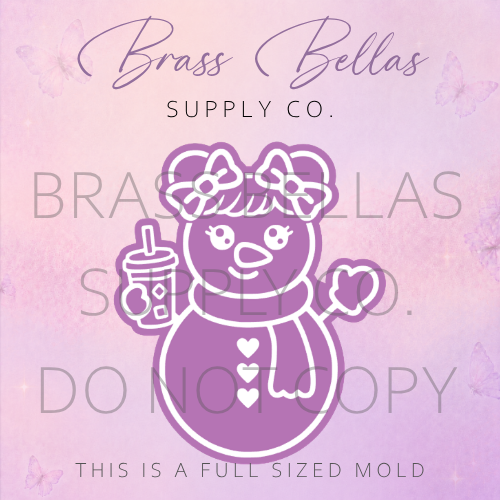 Snowgirl with Space Buns and Iced Coffee - Freshie Mold
