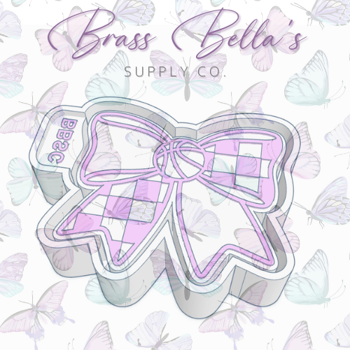 Sports Bow - Checkered Basketball - Freshie Mold