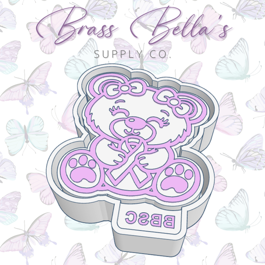 Teddy Bear w/ Awareness Ribbon - Freshie Mold