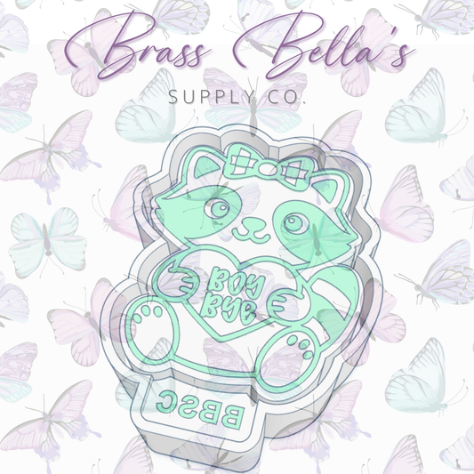 Valentine Raccoon - Boy Bye - Freshie Mold